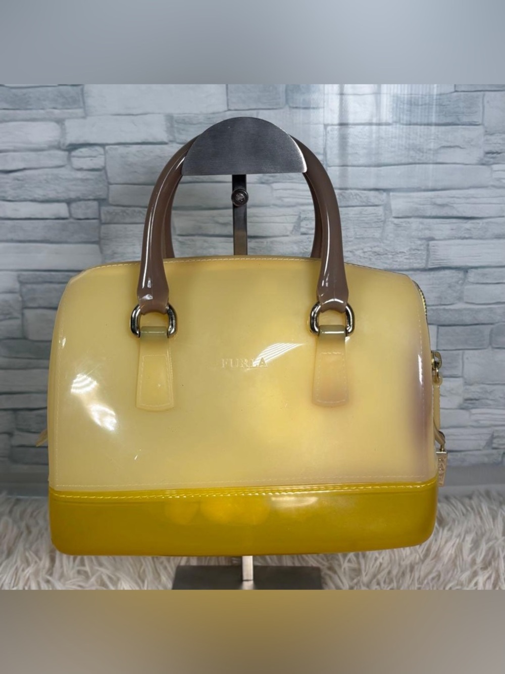 Furla Yellow Ombre Patent Jelly Bag